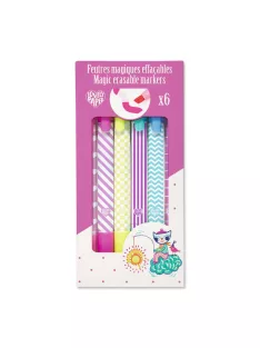   Djeco Mágikus filctolkészlet 6 db radírozható filctoll - Magic erasable markers