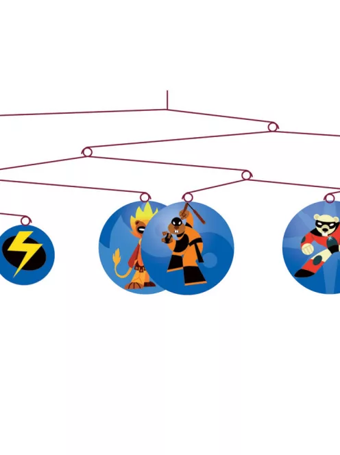 Djeco Little Big room Szélmobil függődísz Szuperhős - The super heroes
