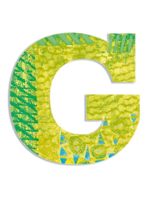 Djeco Little Big room Dekorbetű - G - Peacock letter