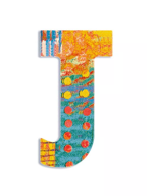 Djeco Little Big room Dekorbetű - J - Peacock letter