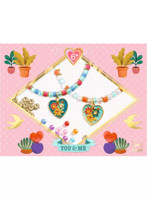 Djeco Design by Ékszerkészítő készlet Páros szívek - Heart Threading