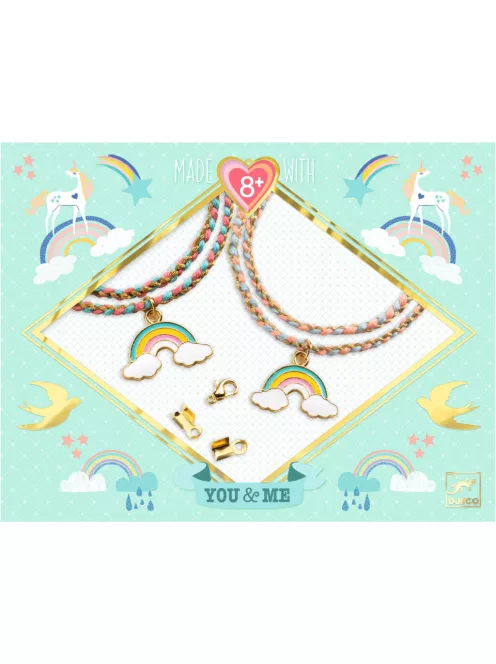 Djeco Design by Ékszerkészítő készlet Páros szivárványok - Rainbow Kumihimo