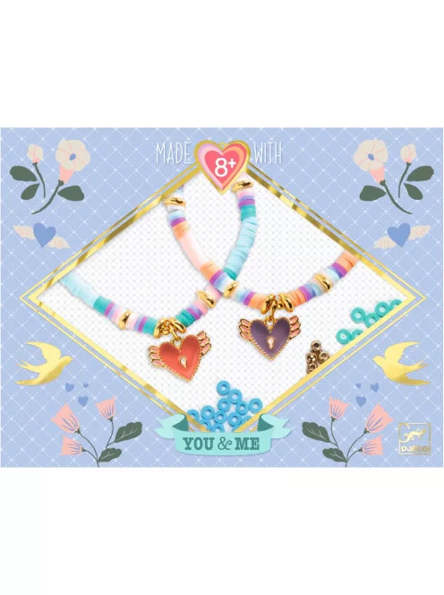 Djeco Design by Ékszerkészítő készlet Páros szárnyaló szívek - Heart Heishi