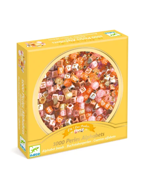 Djeco Ékszerkészítő készlet - Betű gyöngyök, arany