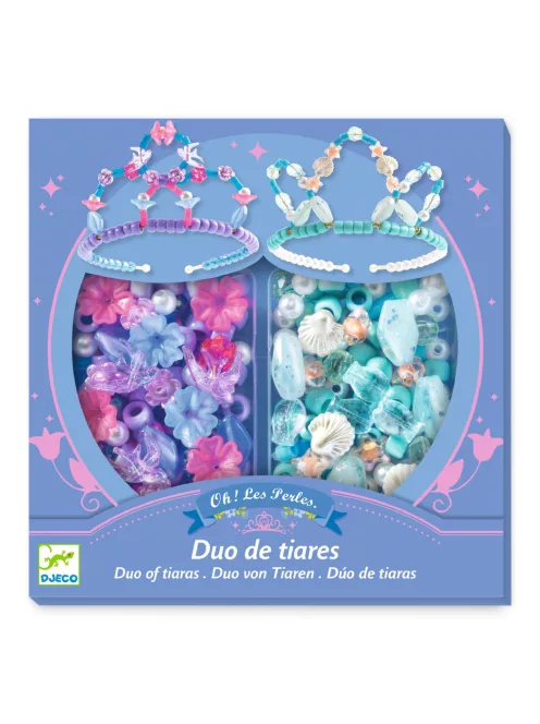 Djeco Ékszerkészítő készlet Páros tiara kék - Duo of tiaras Blue