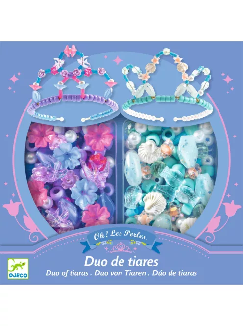 Djeco Ékszerkészítő készlet Páros tiara kék - Duo of tiaras Blue