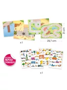 Djeco Matricázós sztorik 3D Közlekedés járművekkel - Lift-up stickers - Vehicles