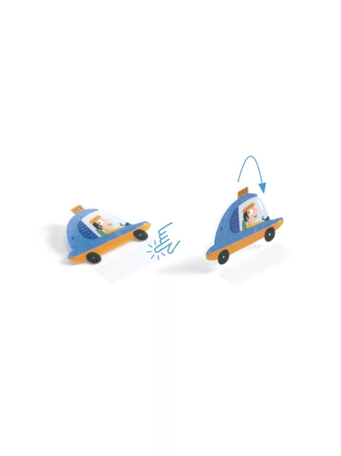 Djeco Matricázós sztorik 3D Közlekedés járművekkel - Lift-up stickers - Vehicles