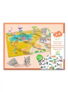   Djeco Matricázós sztorik 3D Állati élőhelyek - Lift-up stickers - Animals