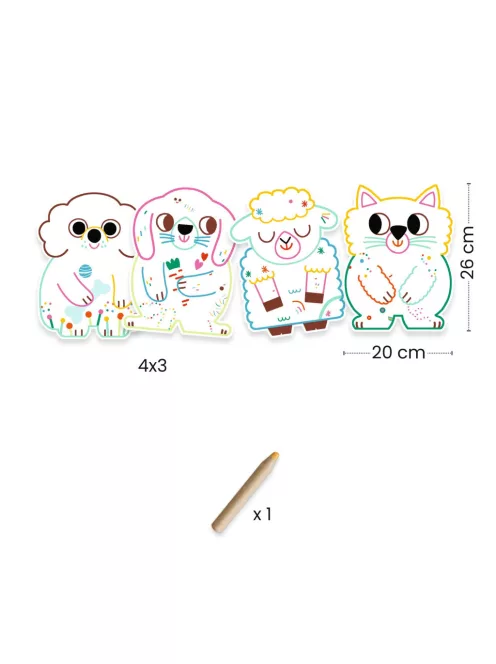Djeco Design by Meglepetés színező Háziállatok - Domestic animals