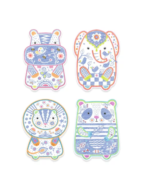 Djeco Design by Meglepetés színező Vadállatok - Wild animals