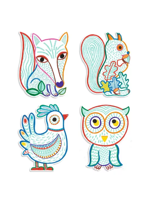 Djeco Design by Meglepetés színező Erdei barátok - Forest Friends