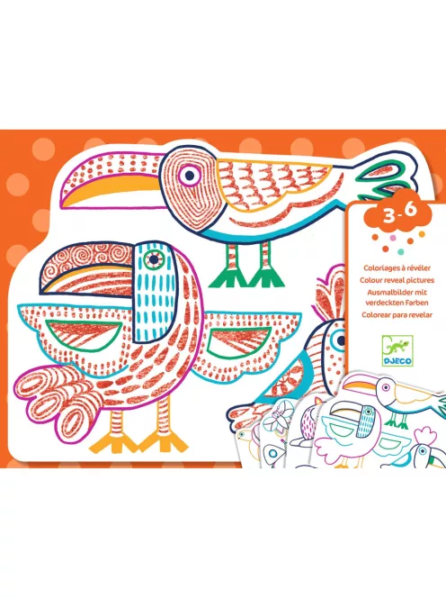 Djeco Design by Meglepetés színező Vadállatok - Wild families