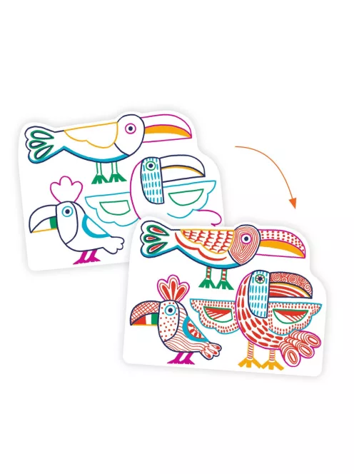 Djeco Design by Meglepetés színező Vadállatok - Wild families