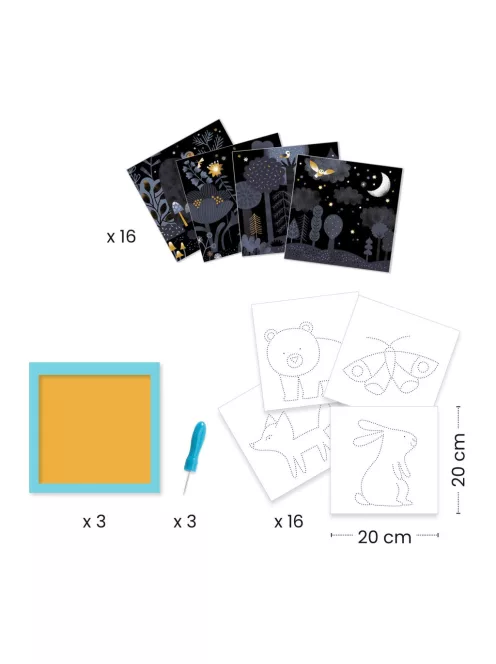 Djeco Design by Lyukasztós képkészítés Éjszakai állatok - Image reveal