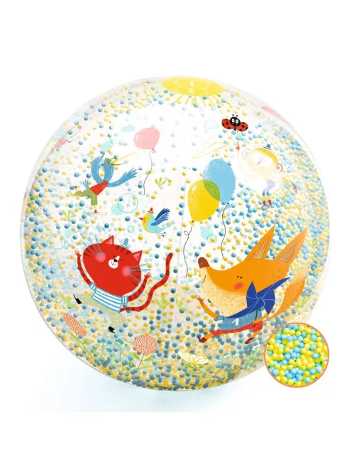Djeco Felfújható labda Ø 35 cm Csörgő zörgő labda - Bubbles ball