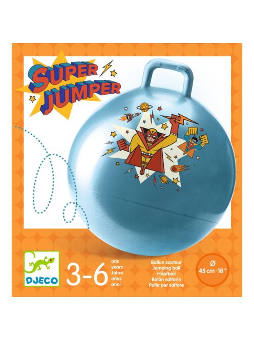 Djeco Ugrálólabda Ø 45 cm Szuper hős - Super Jumper