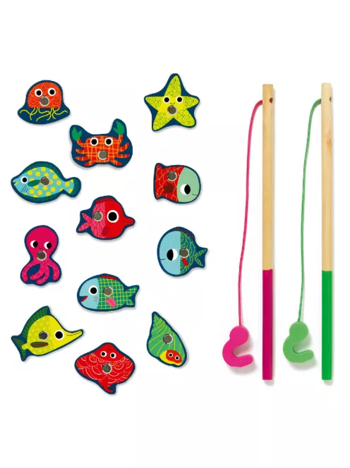Djeco Horgász játék Színes horgászat - Coloured fishing