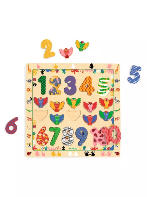 Djeco Formaillesztő formaberakó 1-től 10-ig kirakó - Puzzle 1 - 10