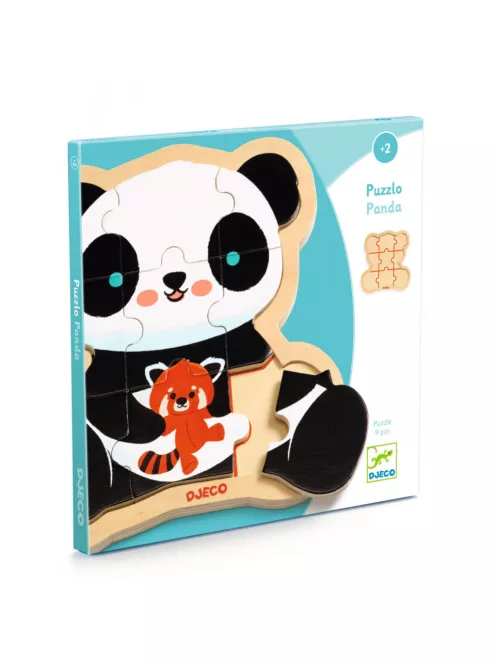 Djeco Fa puzzle, 9 darabos - Panda