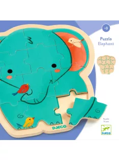 Djeco Fa puzzle Elefánt 14 db-os - Puzzlo Elephant