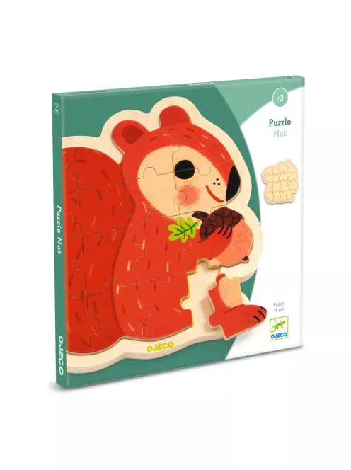 Djeco Fa puzzle Mókus 16 db-os - Puzzlo Nut