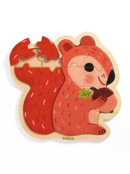 Djeco Fa puzzle Mókus 16 db-os - Puzzlo Nut