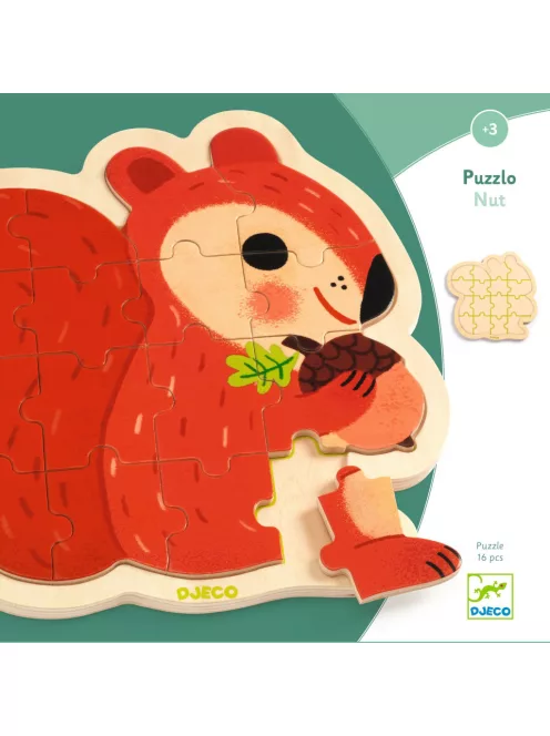 Djeco Fa puzzle Mókus 16 db-os - Puzzlo Nut