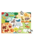 Djeco Formaillesztő formaberakó Állati formák - Puzzlo Animo