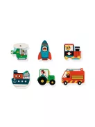 Djeco Formaillesztő formaberakó Járműpark - Puzzlo Vroom