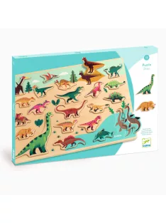   Djeco Formaillesztő formaberakó Színes dínók - Puzzlo Dino