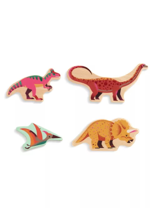 Djeco Formaillesztő formaberakó Színes dínók - Puzzlo Dino