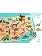 Djeco Formaillesztő formaberakó Színes dínók - Puzzlo Dino