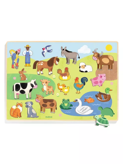 Djeco Formaillesztő formaberakó Tanyán - Puzzlo FarmAnimo