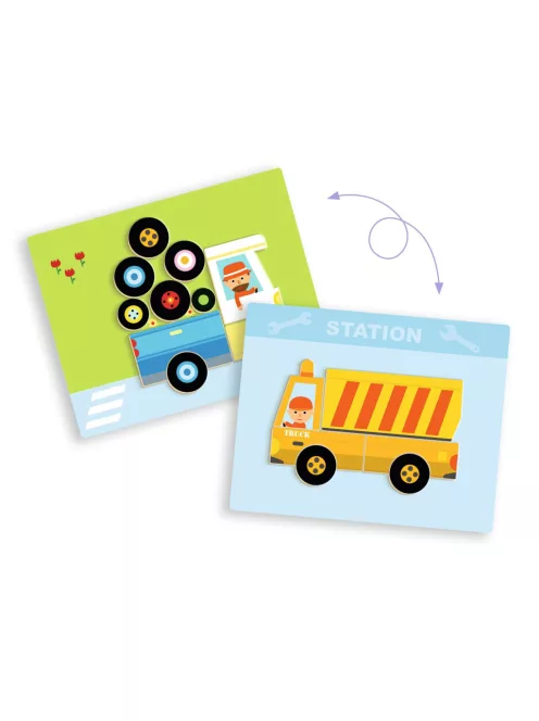 Djeco Mágneses képkirakó Variációk 12 járműre - Inzebox Vehicles