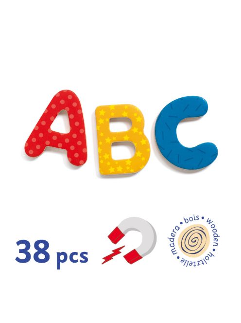 Djeco Mágneses betűkészlet Nagybetűk - 38 fancy letters