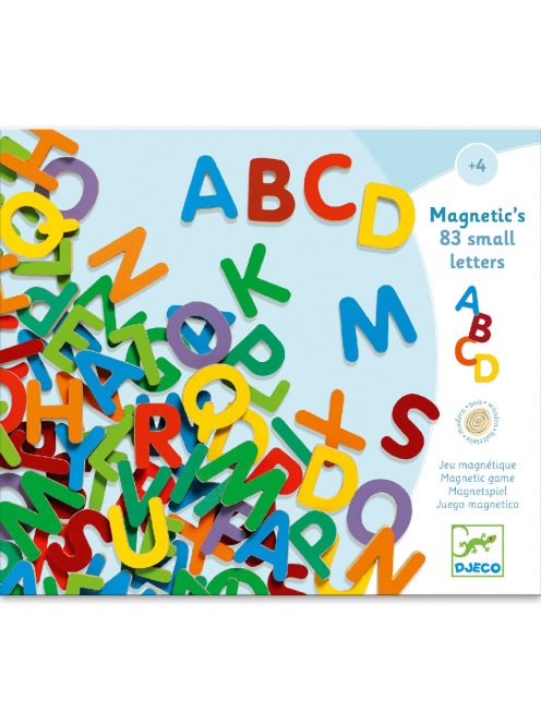Djeco Mágneses betűkészlet Színes nagybetűk - 83 small letters