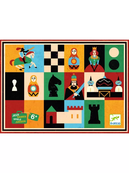 Djeco Társasjáték klasszikus Sakk Kínai sakk és Dáma - Chess+Checkers
