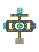 Djeco CRAZY MOTORS Autópálya városi úthálózat épület elemekkel 33 darabos - Puzzl'Up City-Giant