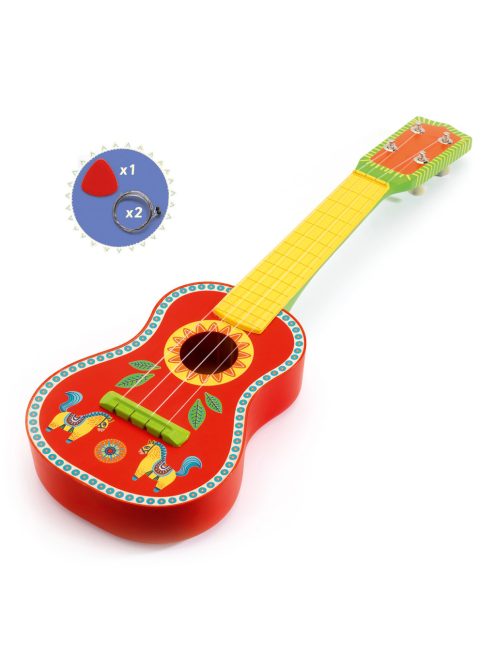 Djeco Játékhangszer Kis gitár 4 húros - Ukulélé