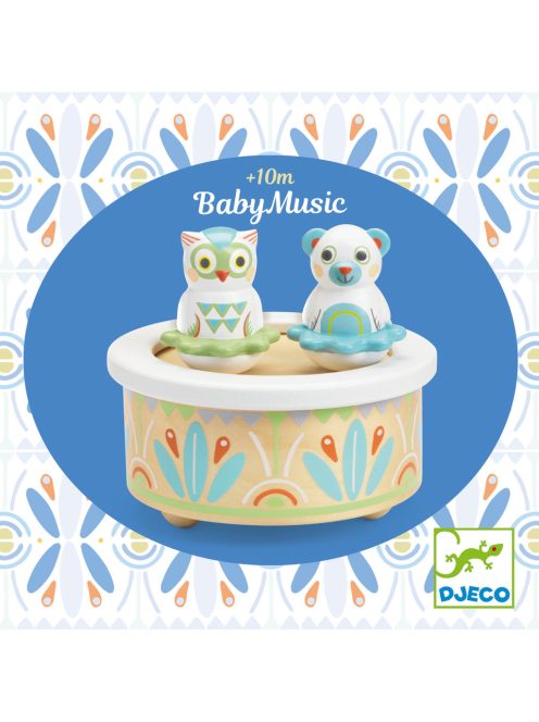 Djeco Mozgó figurás zenedoboz Maci és bagoly - BabyMusic