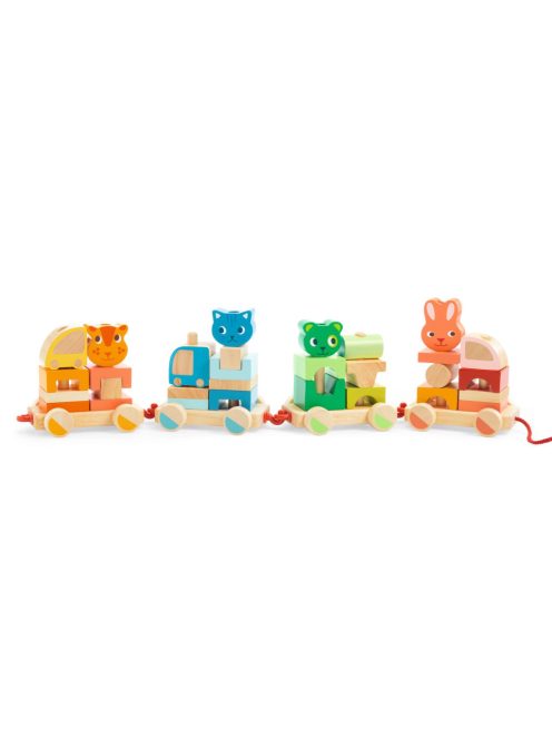 Djeco Húzható és építőjáték Kisvonat - Créaroule, my little train