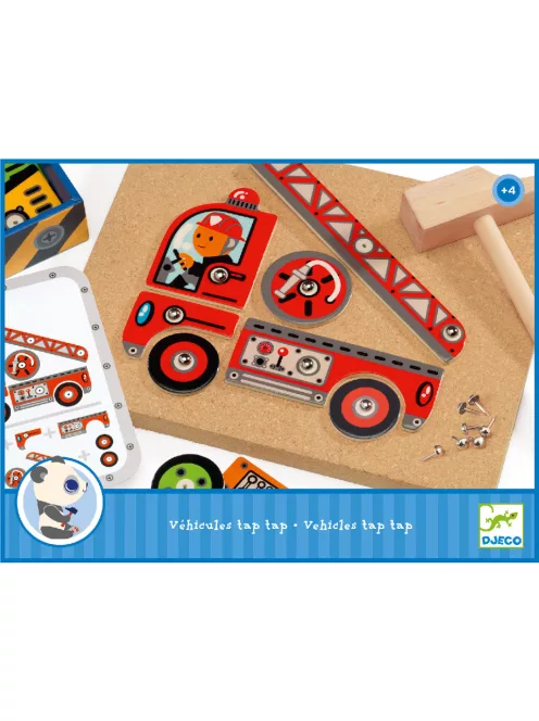 Djeco Kalapálós játék Autós - Vehicles tap tap
