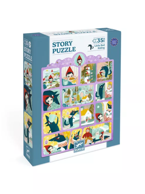 Djeco Mese puzzle Piroska és a farkas 35 db-os - Little Red Riding Hood