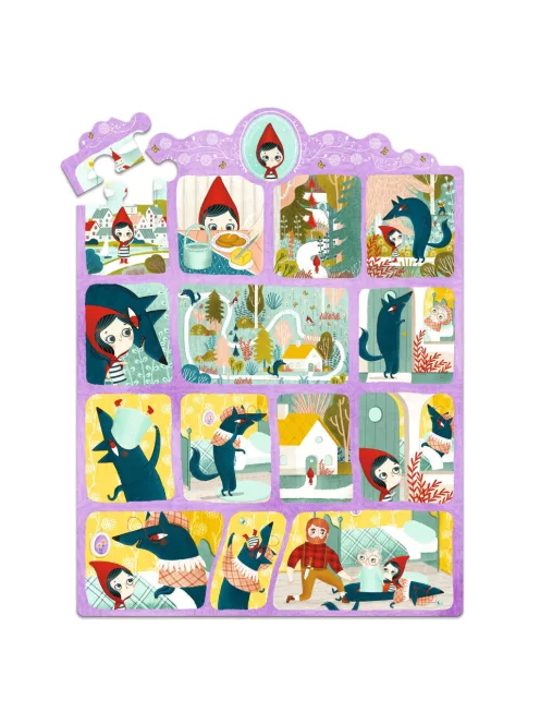 Djeco Mese puzzle Piroska és a farkas 35 db-os - Little Red Riding Hood