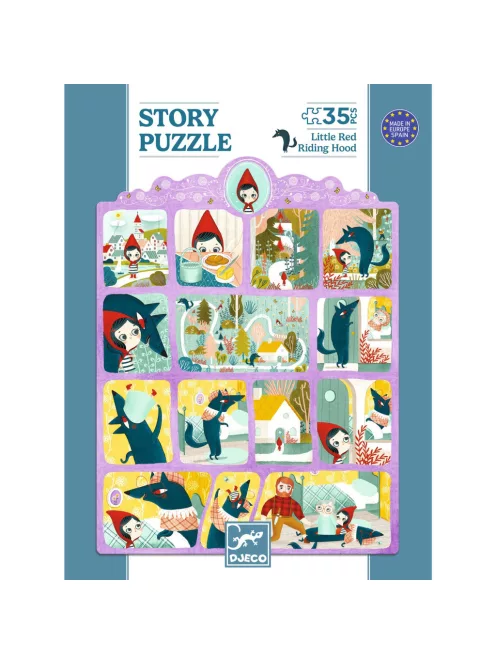Djeco Mese puzzle Piroska és a farkas 35 db-os - Little Red Riding Hood
