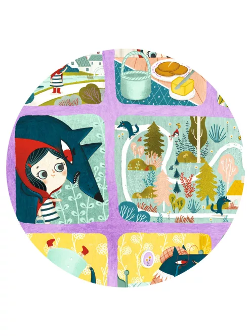 Djeco Mese puzzle Piroska és a farkas 35 db-os - Little Red Riding Hood