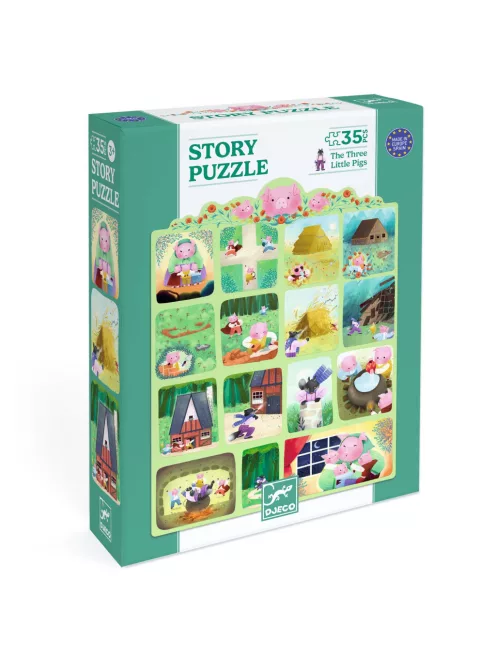 Djeco Mese puzzle A három kismalac 35 db-os - The Three Little Pigs