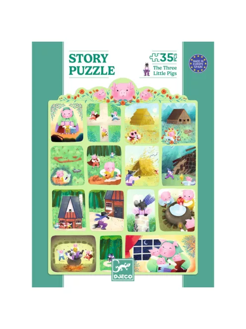 Djeco Mese puzzle A három kismalac 35 db-os - The Three Little Pigs