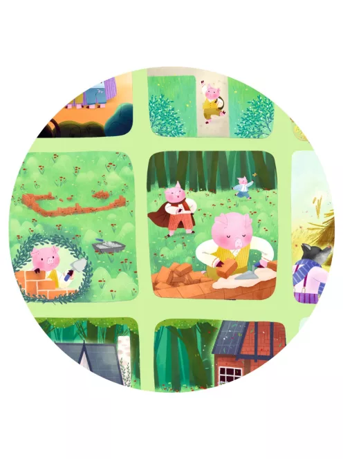 Djeco Mese puzzle A három kismalac 35 db-os - The Three Little Pigs